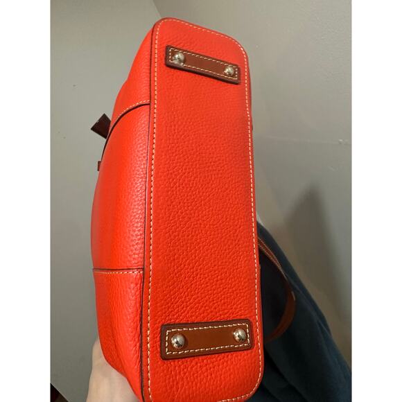 Dooney & Bourke Pebble Grain Leather Small Lexington Handbag Red Orange - Picture 9 of 9